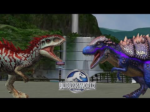 INDOMINUS REX VS GLYTHRONAX - JURASSIC BATTLE || JURASSIC WORLD THE GAME
