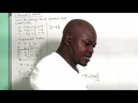 Cramer's rule solving a system of simultaneous equation