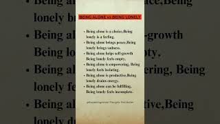 🌟 Being Alone vs. Being Lonely - Know the Difference! 💡