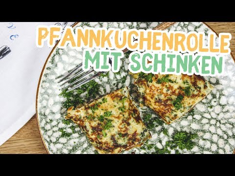 Low-Carb Pfannkuchenrolle mit Schinken - Essen ohne Kohlenhydrate