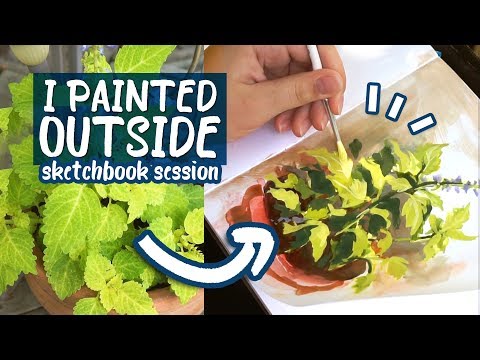 I Painted OUTSIDE for a Day - Watercolour & Gouache [Sketchbook Session]