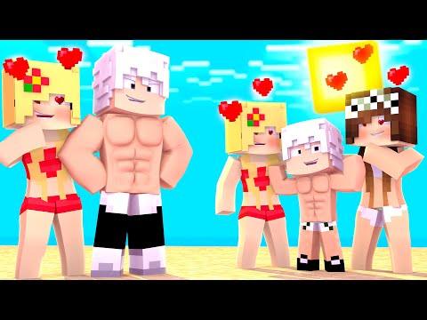 LEVEI MEU IRMÃOZINHO NA PRAIA PARA CONHECER AS MENINAS NO MINECRAFT