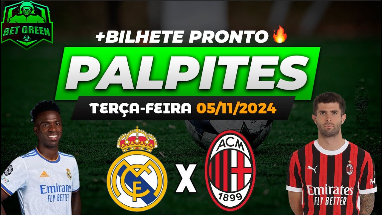 PALPITES DE FUTEBOL PARA HOJE 05 11 2024 (TERÇA-FEIRA) + BILHETE PRONTO | BET GREEN 🍀