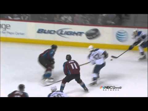 Vladimir Sobotka injury on McGinn hit April 21 2013 St. Louis Blues vs Colorado Avalanche NHL