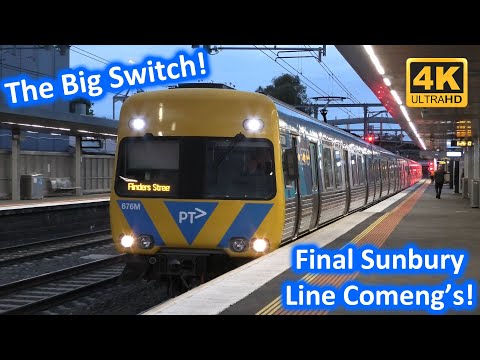 The Big Switch at Sunbury! Final Sunbury Line Comeng Trains & First Metro Tunnel Trains [4K]