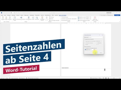 Word page numbers starting from page 4 (beginning with 1) – Academic papers in Word