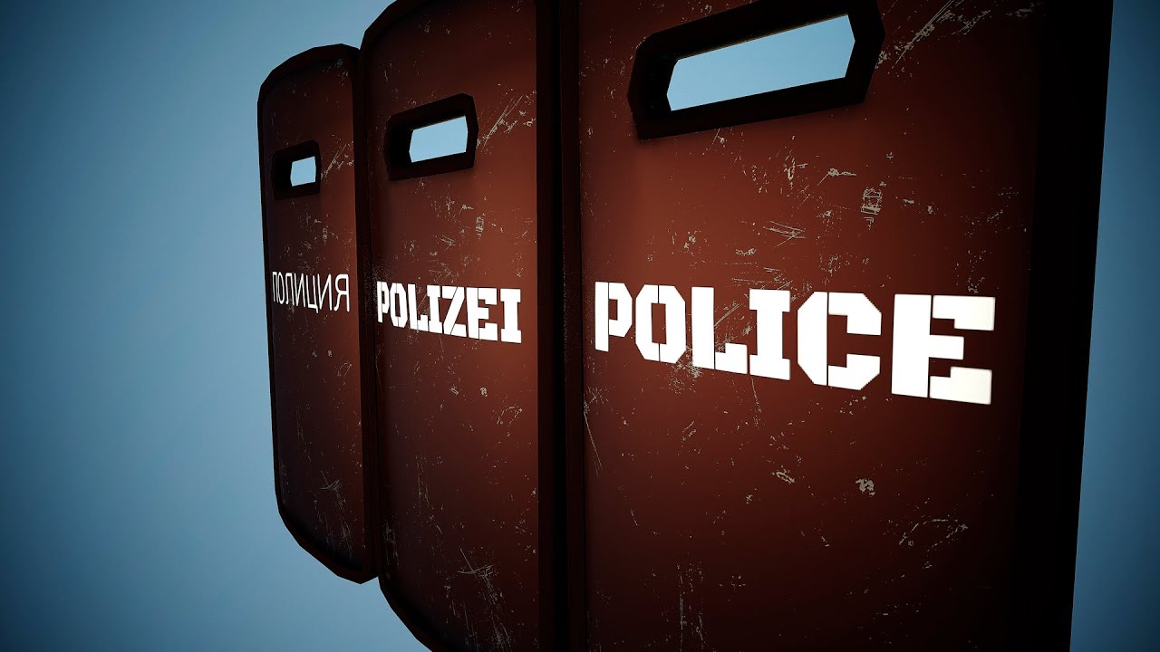 Low-poly police shield PACK 3D Model