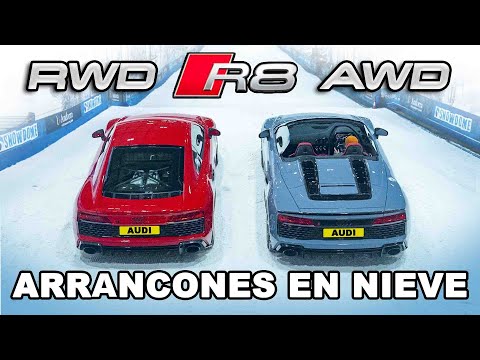 Audi R8 AWD vs RWD: ARRANCONES con llantas de invierno