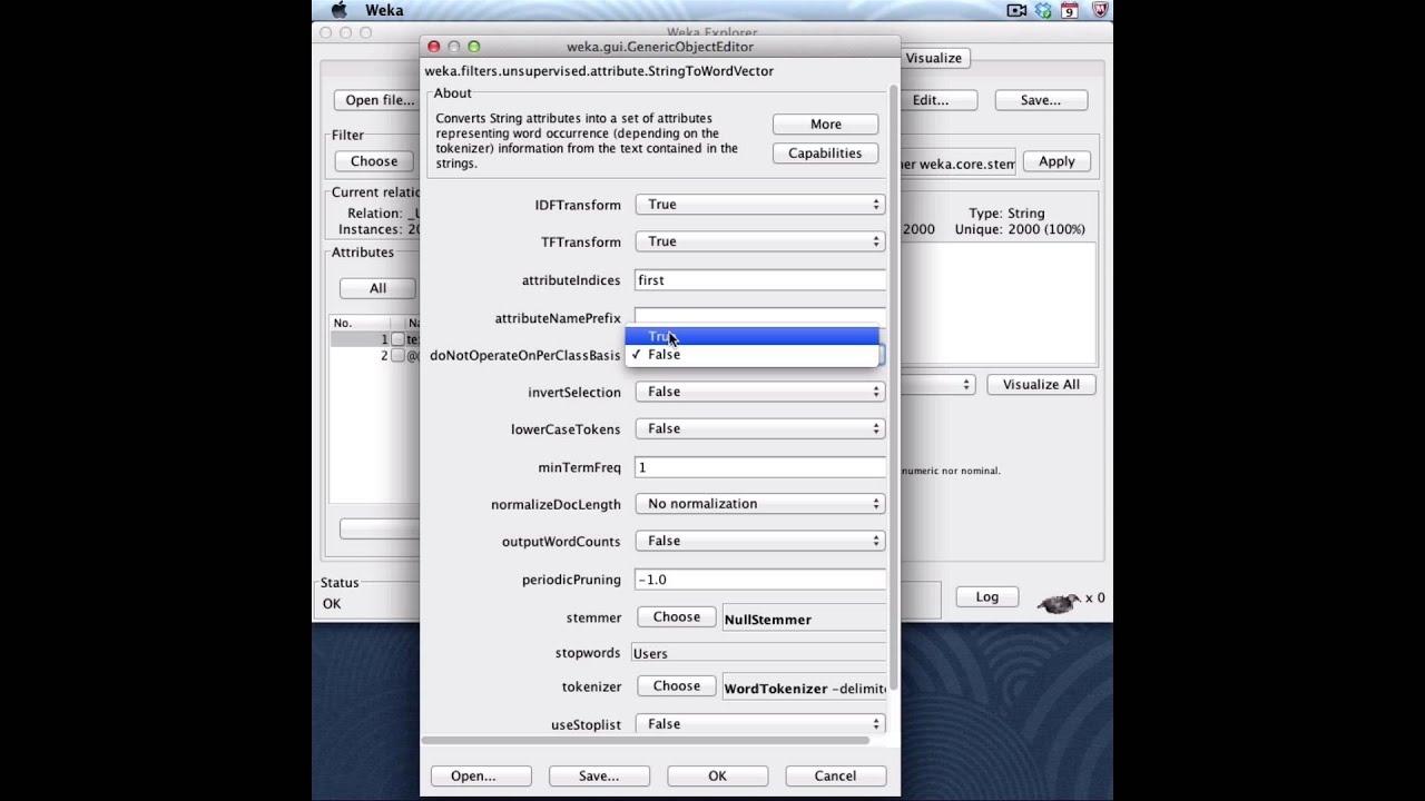 Text Datamining with Weka