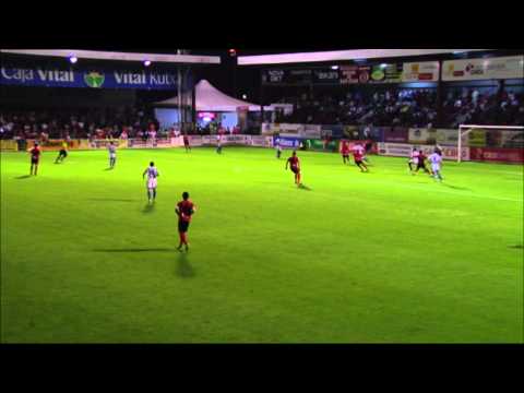 Gol de Javi Soria (2-0) en el Deportivo Mirandés - Recreativo de Huelva Ronda 2 Copa del Rey