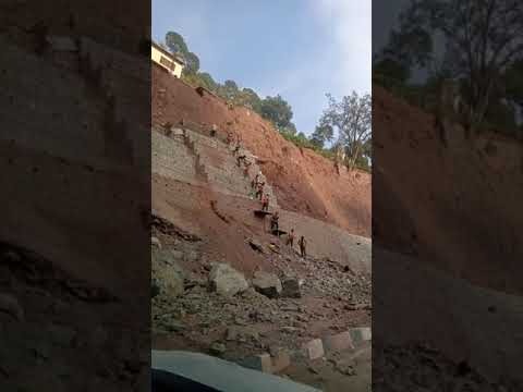 Landslide in red clays/ sand