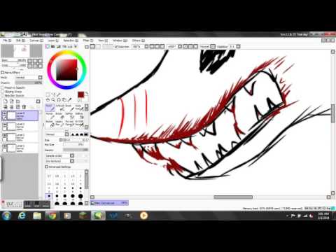 Paint tool sai blood tutorial - YouTube