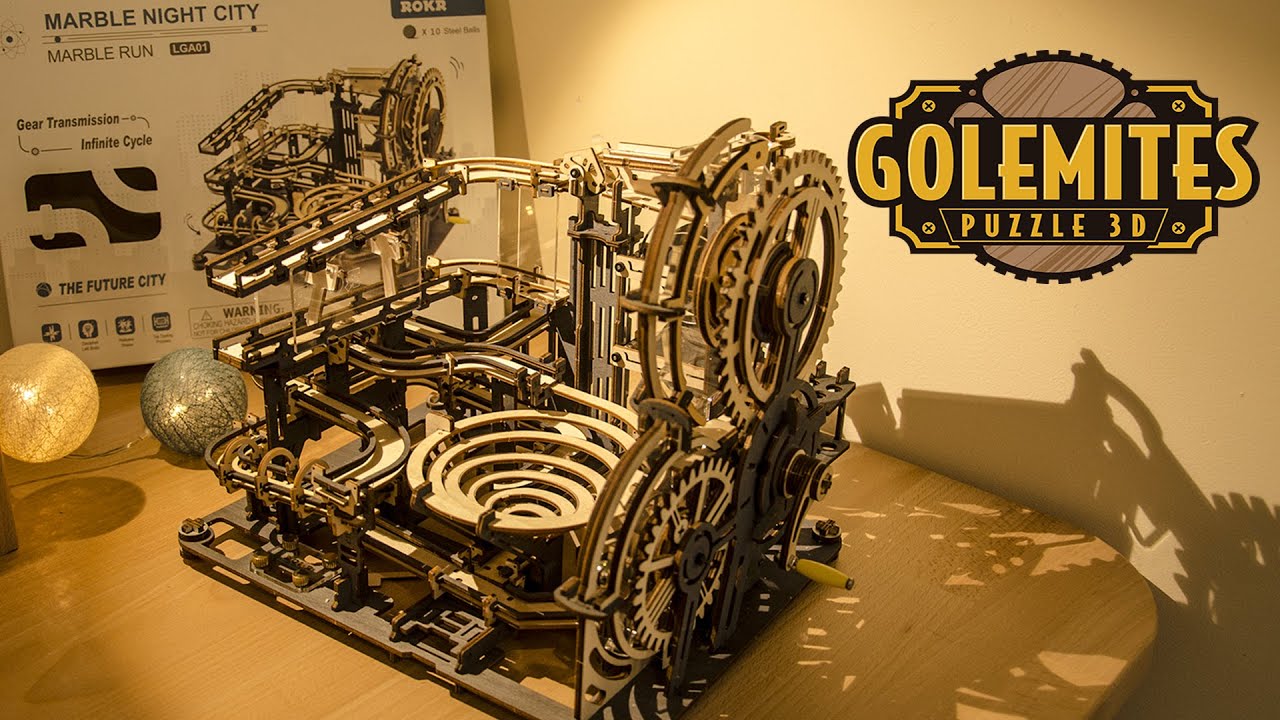 Puzzle 3D en bois : un circuit de billes bien sympa 🔥 ! (Night City 🌃)