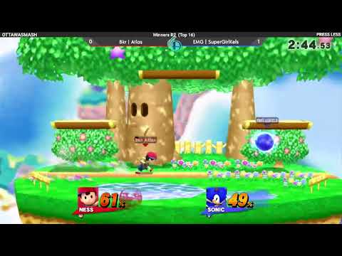 Bkr | Atlas (Ness) vs. EMG | SuperGirlKels (Sonic) - Winners Round 2 - Press Less