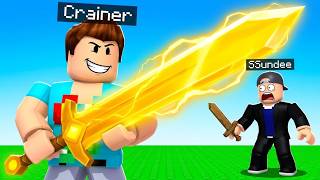 Getting The BIGGEST SWORD In Roblox! (vs @SSundee)