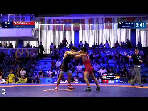 Repechage GR - 63 kg: H. POGHOSYAN (ARM) v. C. MEIER (GER)