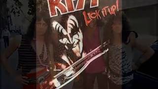 KISS . DANCE ALL OVER YOUR FACE . LICK IT UP . I LOVE MUSIC