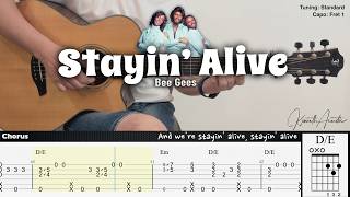 Download lagu Stayin’ Alive - Bee Gees | Fingerstyle Guitar | TAB   Chords   Lyrics mp3