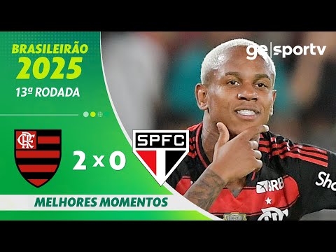 Gols e lances de Flamengo x São Paulo