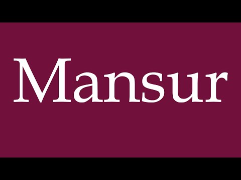 How to Pronounce ''Mansur'' Correctly in German