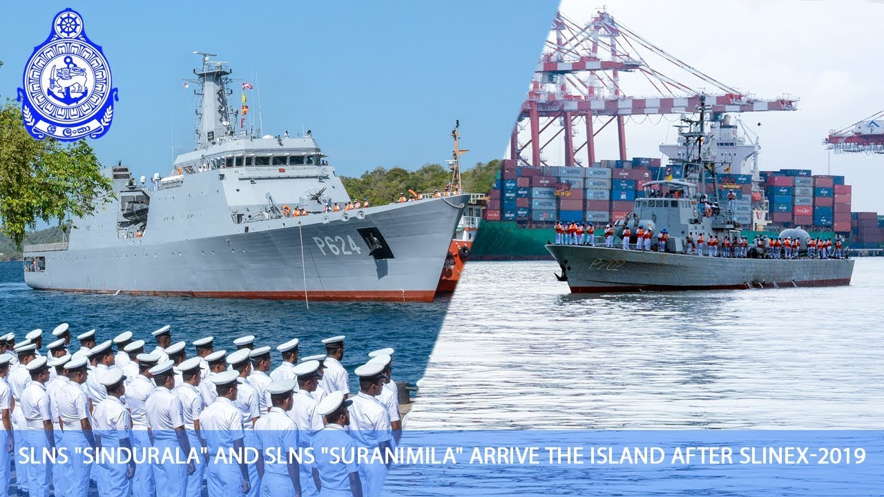 SLNS Sindurala and SLNS Suranimila arrive the island after SLINEX 2019