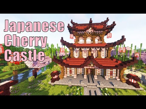 Minecraft Japanese Cherry Castle | Japanese Temple Build Tutorial