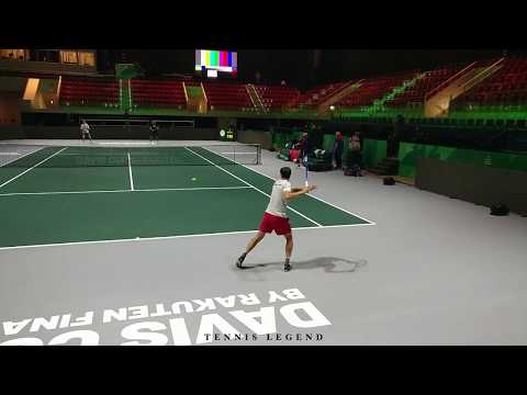Evgeny Donskoy on fire ! (Practice - Davis Cup Finals 2019)