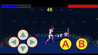 Fighting action game  "Fighting Girls"   Purple VS Blue