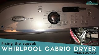 How to fix the squeak WHIRLPOOL CABRIO DRYER WED7800XL0 and WED8200yw0 | Replacing the Idler Pulley