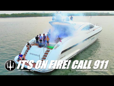 THE BEAST IS ON FIRE!! MANGUSTA 108 AT HAULOVER INLET | SANDBAR ACTION! | YACHTSPOTTER