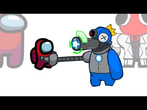 Mini Crewmate Kills Rainbow Friends Robot Blue | Among Us