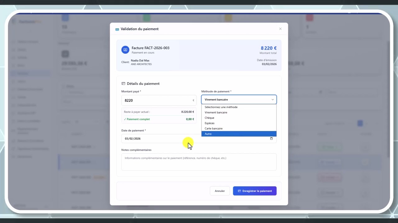 Tutoriel vidéo : Encaisser un paiement — Formation FacturesPro