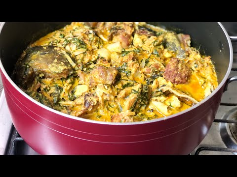 Ukazi Soup with Molded Egusi/ Ofe  Achara