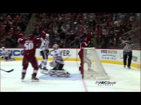 Shane Doan goal. 20 Jan 2013. Chicago Blackhawks vs Phoenix Coyotes. NHL Hockey
