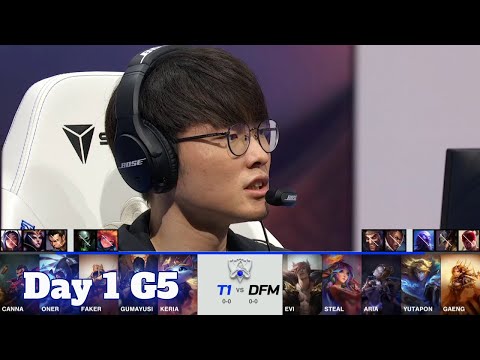 T1 vs DFM | Day 1 Group B S11 LoL Worlds 2021 | T1 vs DetonatioN FM - Groups full game