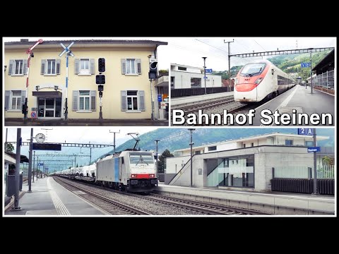 Zugsichtungen beim Bahnhof Steinen SZ, Kanton Schwyz, Schweiz 2021