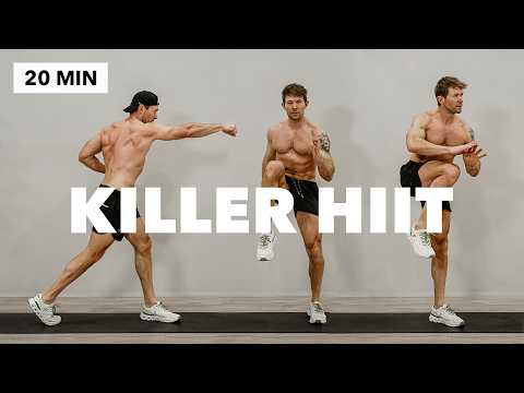 20 Min KILLER HIIT Full Body Workout | No Equipment, No Repeat