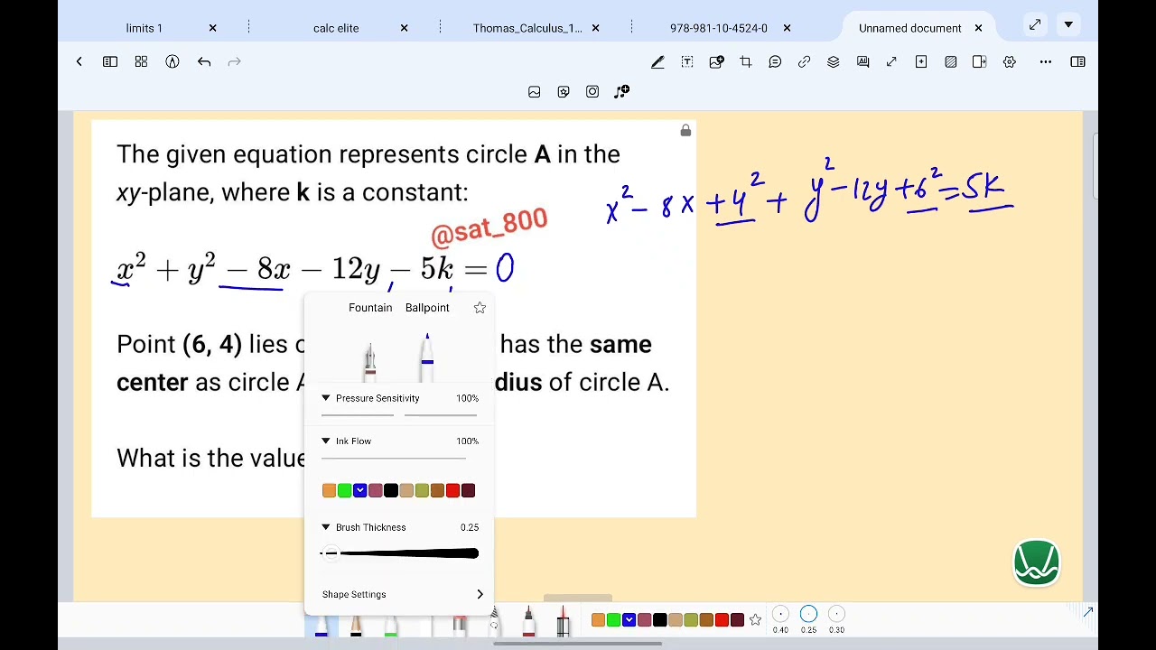 Popular circle equation from December 2025 exam