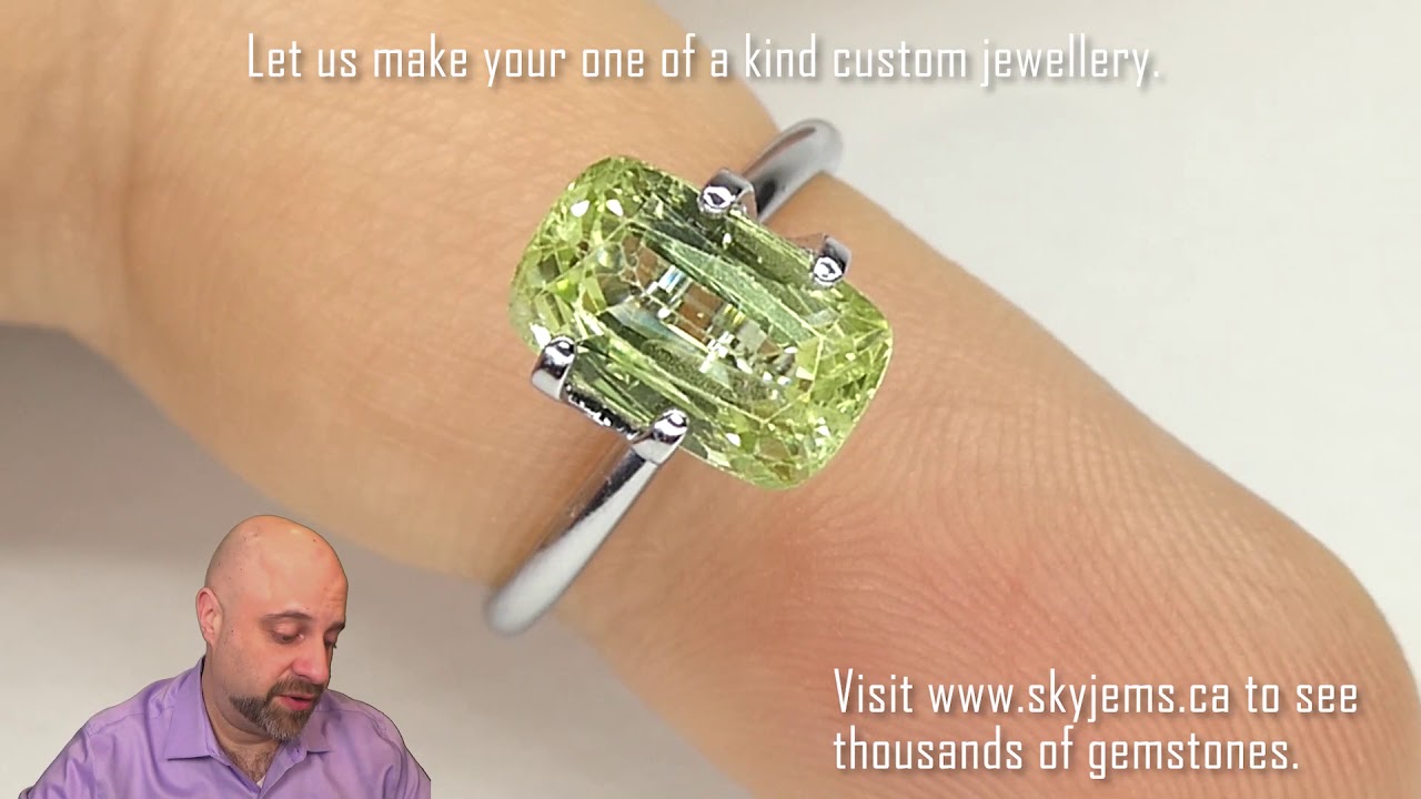 SOLD - 3.50ct Cushion Kiwi Green Grossular Garnet - TG0526