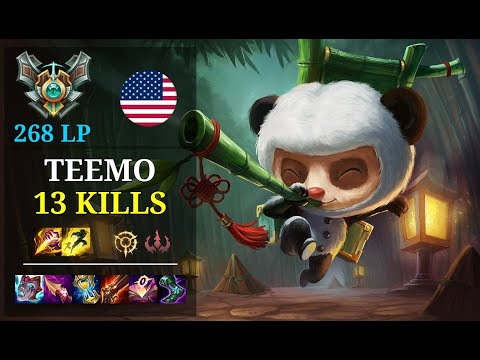 Teemo Jungle vs Hecarim - 13 kills - Xdivine NA Grandmaster (268 LP) Patch 11.5