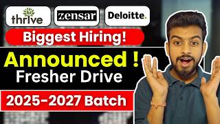 Thrive Solution, Zensar, Deloitte Hiring Announced ! OFF Campus Drive For 2026, 2025, 2024 Batch