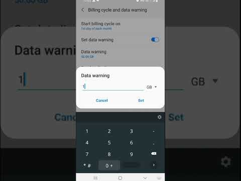 Mobile data warning setting