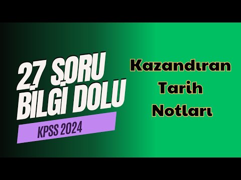 71) KPSS Tarih | Sorular Üzerinde Konu Öğren | KPSS 2024