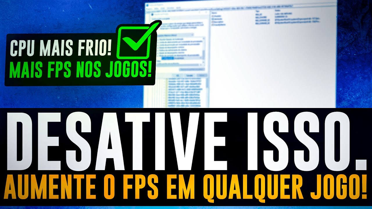 COMO OTIMIZAR O PC E AUMENTAR O FPS NOS JOGOS ? DESATIVE O TURBO BOOST DIMINUIR TEMPERATURA DO CPU!