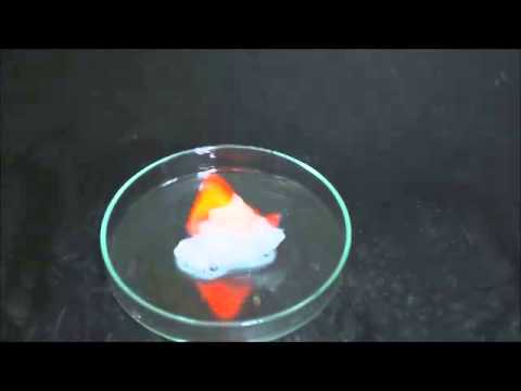 Fiery Ice (natural gas hydrate synthesized in our lab)!