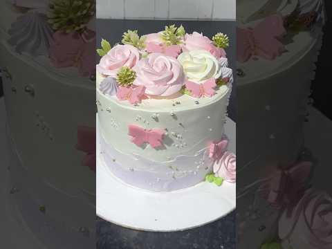 Flower and butterfly cake 🎂 #flower #butterfly #flowerandgarden #mrmuddassir #cake #brazil #song