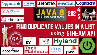 Download the video "Java 8 Stream API Interview Questions: Find Duplicate Values in a List Using Stream API in Java 8"