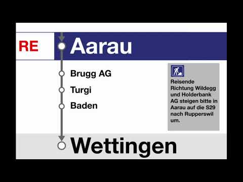 SBB Ansage » RE Aarau, ohne Halt bis Brugg AG | Bauarbeiten | SLBahnen