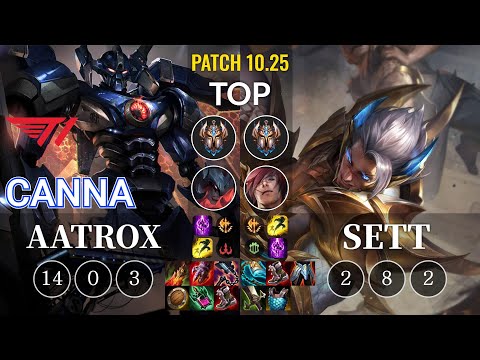 T1 Canna Aatrox vs Sett Top - KR Patch 10.25