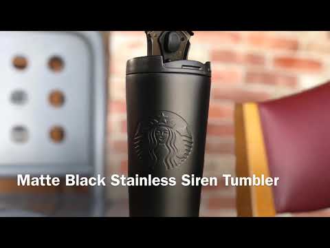 Starbucks Matte Black Siren Etched Tumbler